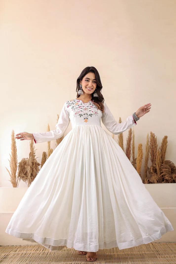 FESTIVAL SPECIAL CHINON GOWN WITH DUPATTA(WD46)