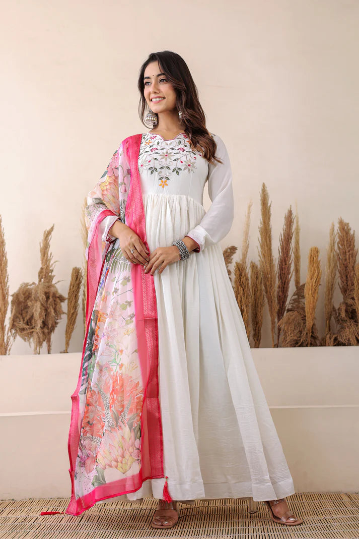 FESTIVAL SPECIAL CHINON GOWN WITH DUPATTA(WD46)