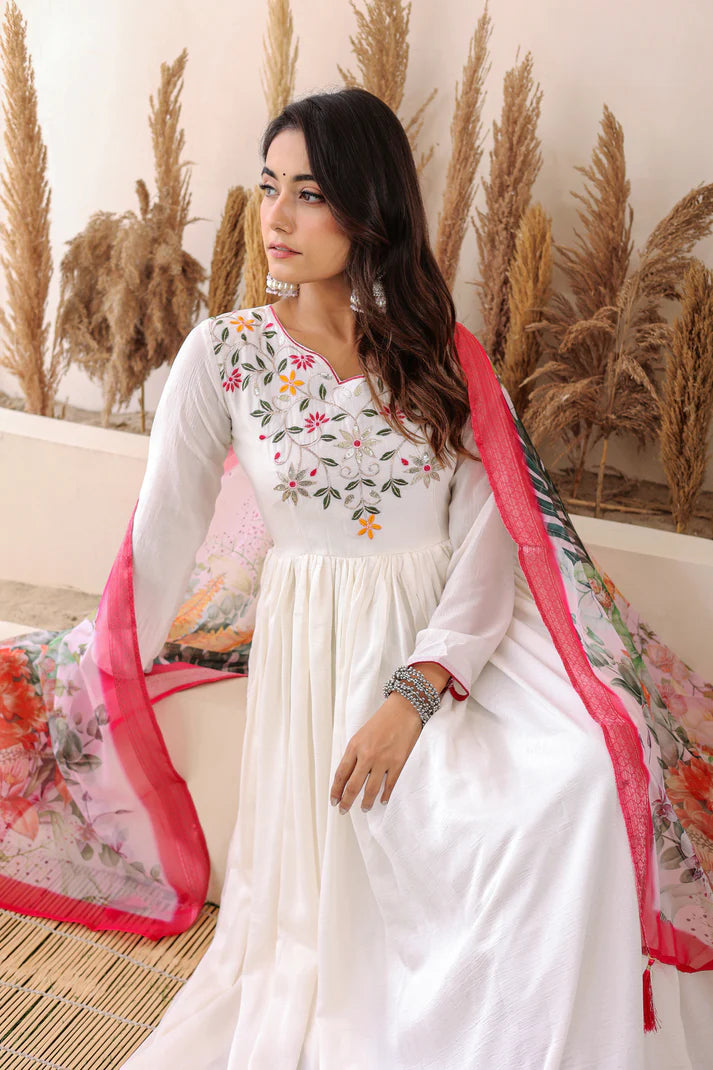 FESTIVAL SPECIAL CHINON GOWN WITH DUPATTA(WD46)