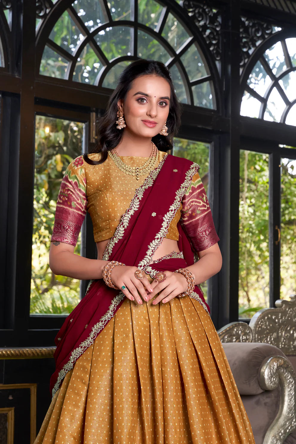 KANCHIPURAM PRINTED LEHENGA CHOLI WITH DUPATTA(WD173) (02)