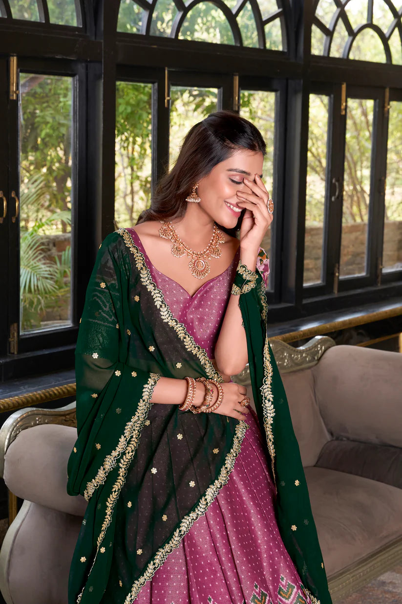 KANCHIPURAM PRINTED LEHENGA CHOLI WITH DUPATTA(WD173) (03)