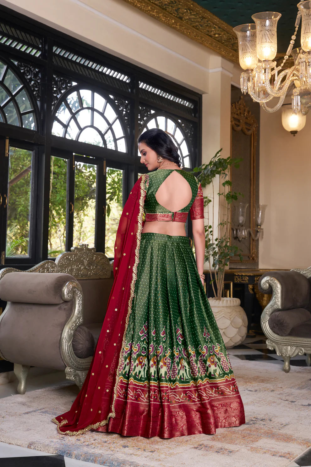 KANCHIPURAM PRINTED LEHENGA CHOLI WITH DUPATTA(WD173)