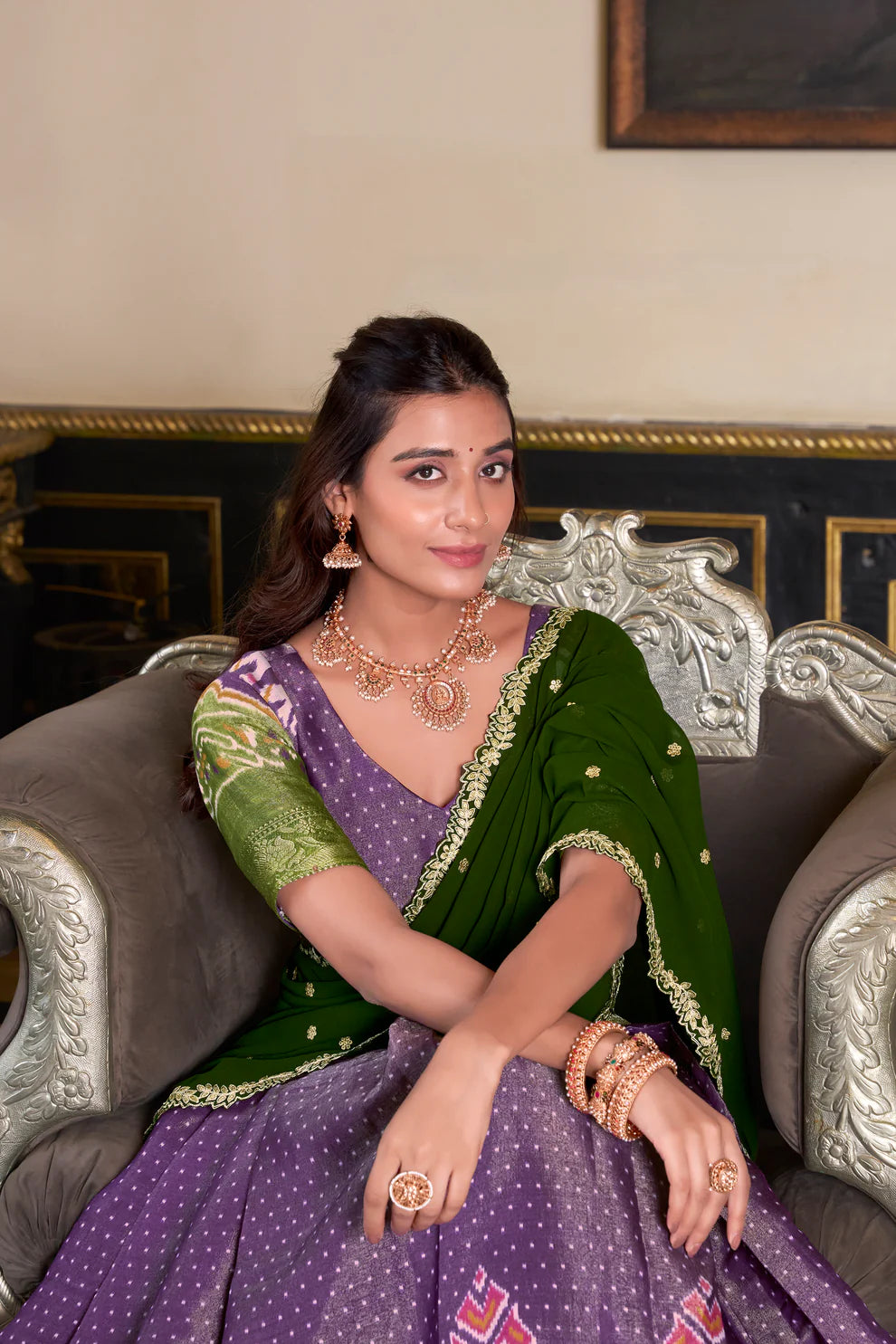 KANCHIPURAM PRINTED LEHENGA CHOLI WITH DUPATTA(WD173) (01)