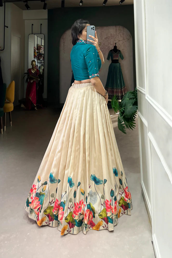 WEDDING SPECIAL TUSSAR SILK HANDWORK LEHENGA CHOLI
