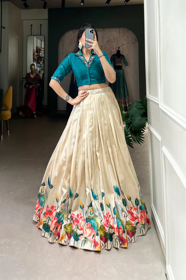 WEDDING SPECIAL TUSSAR SILK HANDWORK LEHENGA CHOLI