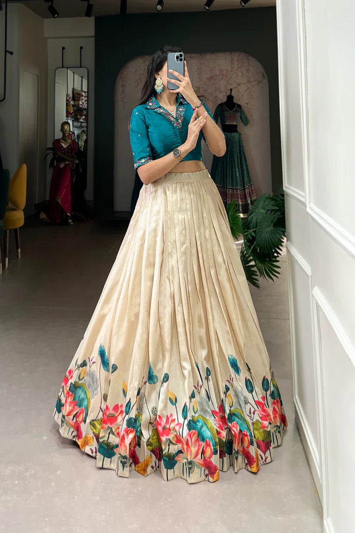 WEDDING SPECIAL TUSSAR SILK HANDWORK LEHENGA CHOLI