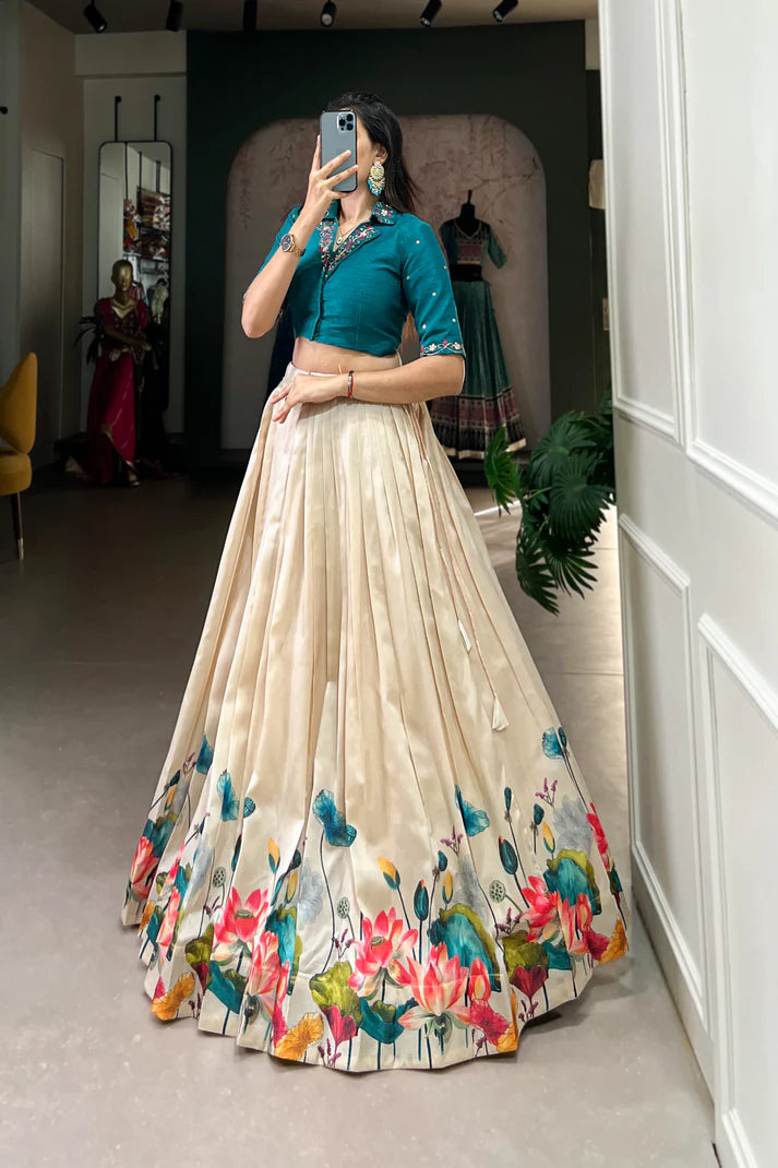 WEDDING SPECIAL TUSSAR SILK HANDWORK LEHENGA CHOLI