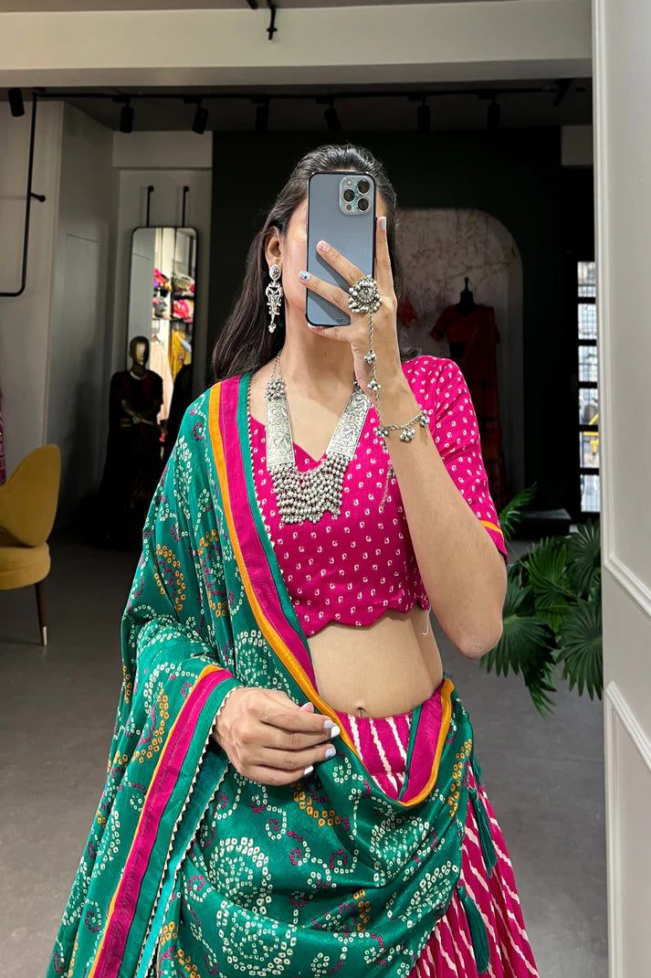 PREMIUM PATOLA LEHERIYU PRINT LEHENGA CHOLI(WD154) (01)
