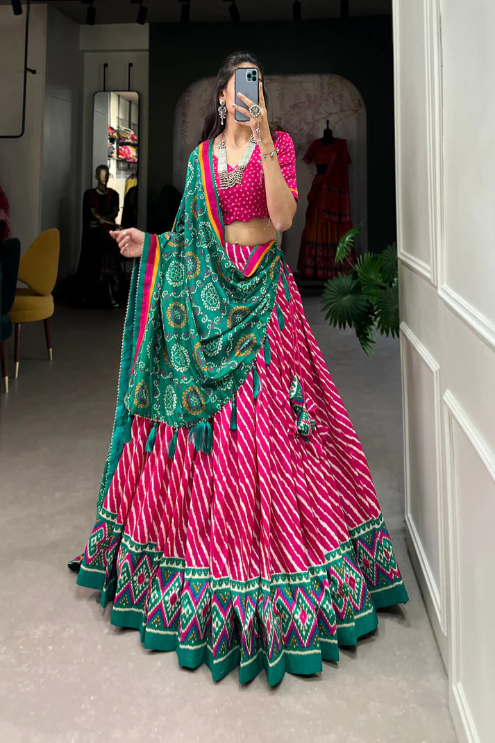 PREMIUM PATOLA LEHERIYU PRINT LEHENGA CHOLI(WD154) (01)