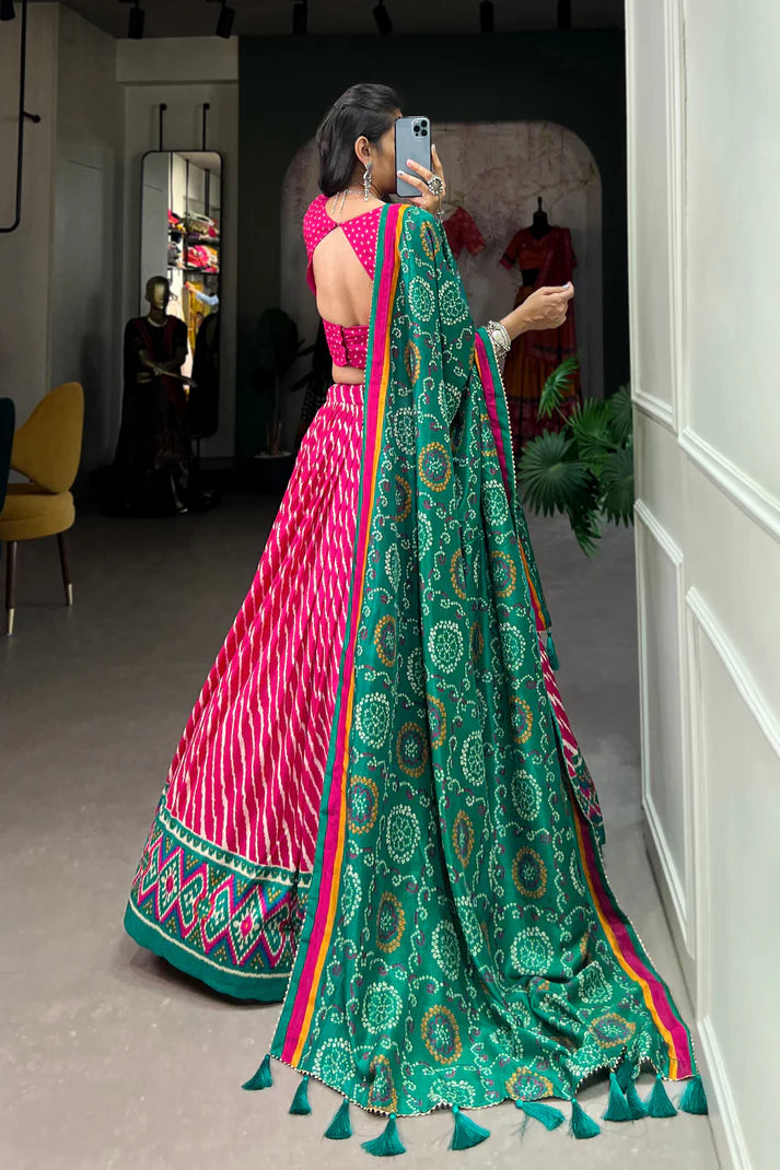 PREMIUM PATOLA LEHERIYU PRINT LEHENGA CHOLI(WD154) (01)