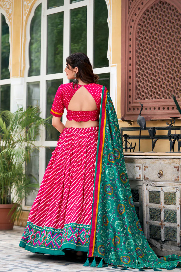 PREMIUM PATOLA LEHERIYU PRINT LEHENGA CHOLI(WD154) (01)