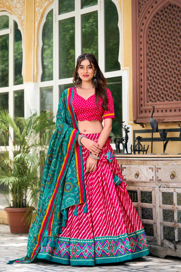 PREMIUM PATOLA LEHERIYU PRINT LEHENGA CHOLI(WD154) (01)