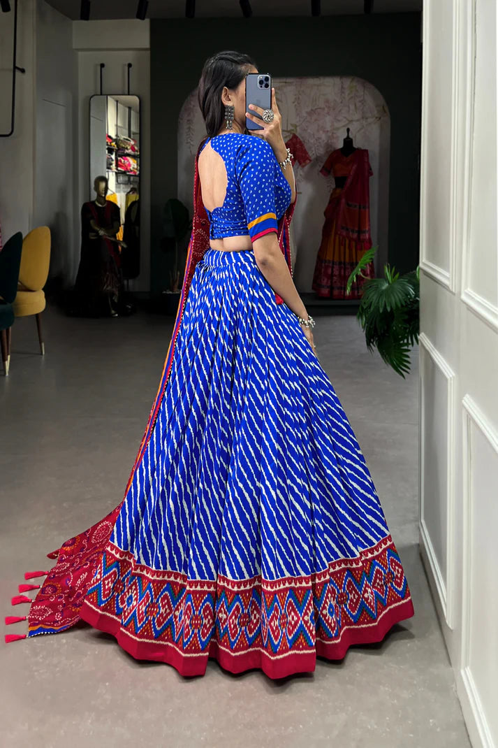 PREMIUM PATOLA LEHERIYU PRINT LEHENGA CHOLI(WD154)