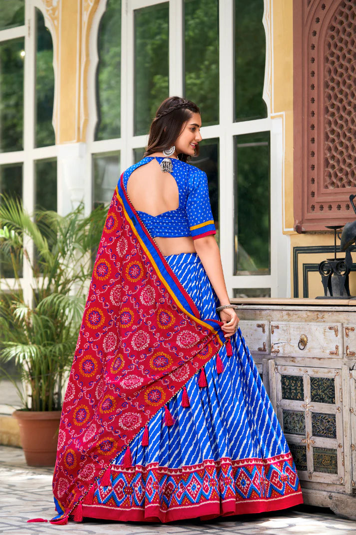 PREMIUM PATOLA LEHERIYU PRINT LEHENGA CHOLI(WD154)