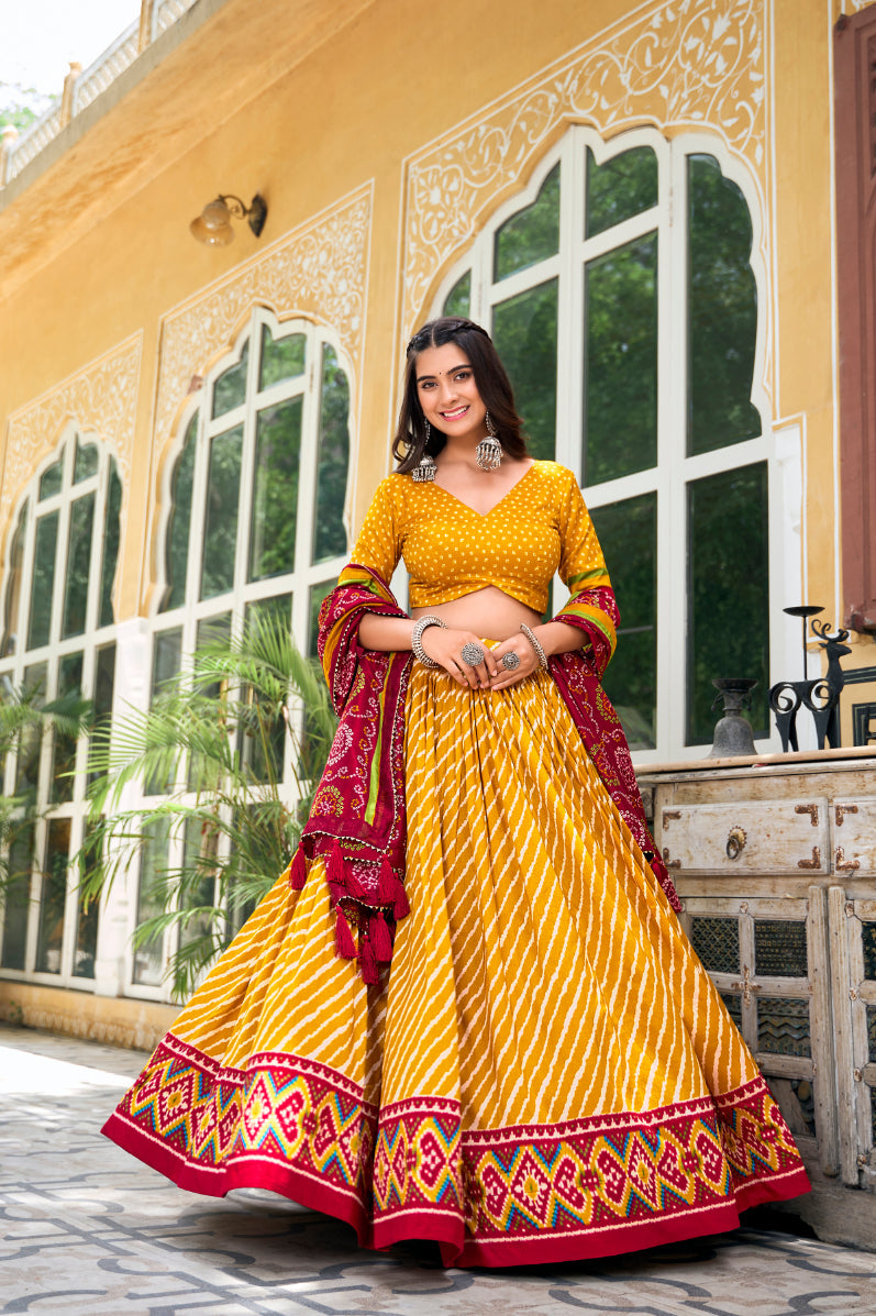 TILTON PREMIUM PATOLA LEHERIYU PRINT LEHENGA CHOLI