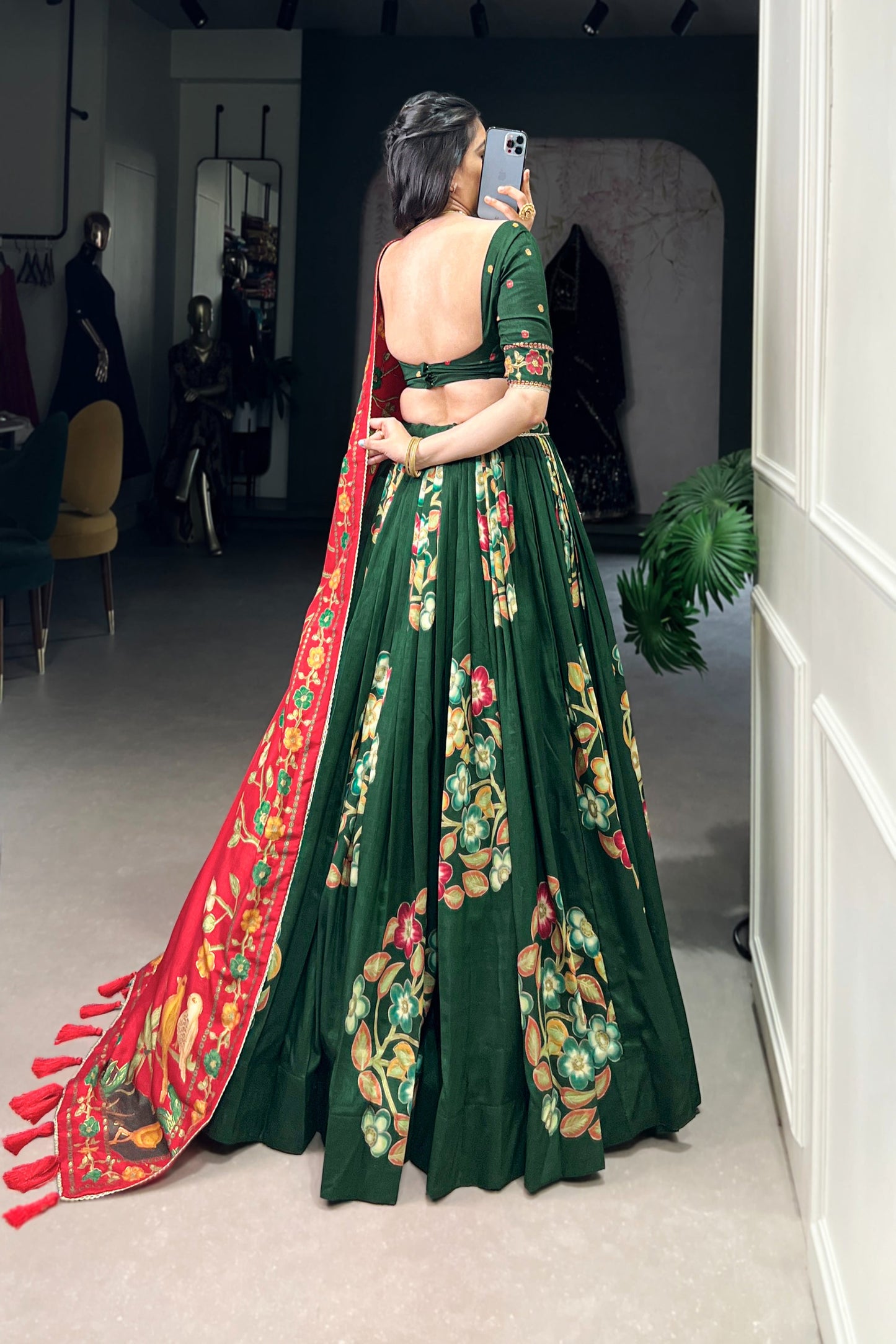 TUSSAR SILK LEHENGA CHOLI WITH DUPATA (WDN124)