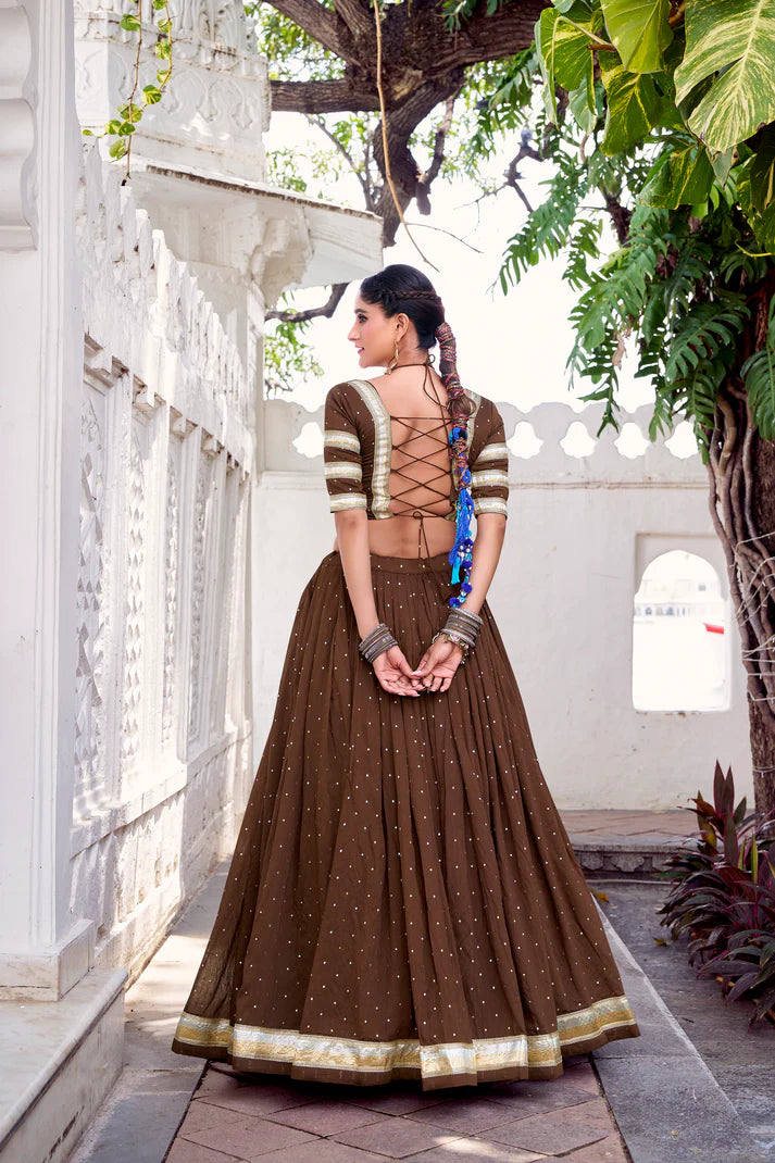NAVRATRI SPECIAL PURE CHANDERI ZARI WEAVING LEHENGA CHOLI WITH DUPATTA(WD191) (01)