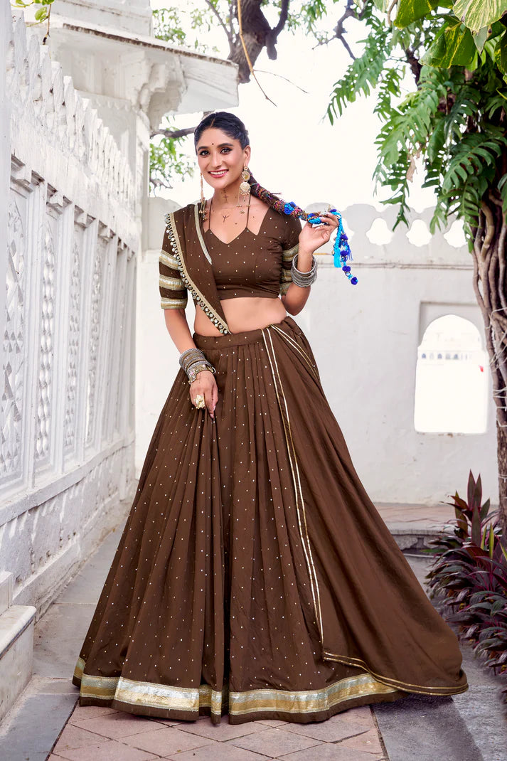NAVRATRI SPECIAL PURE CHANDERI ZARI WEAVING LEHENGA CHOLI WITH DUPATTA(WD191) (01)