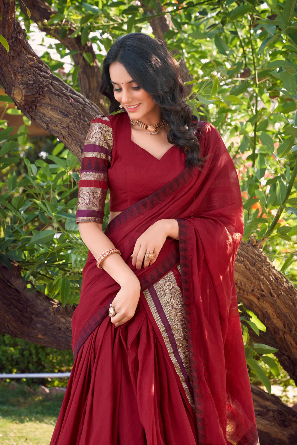 PURE CHANDERI LEHENGA CHOLI WITH DUPATTA(WD175) 03