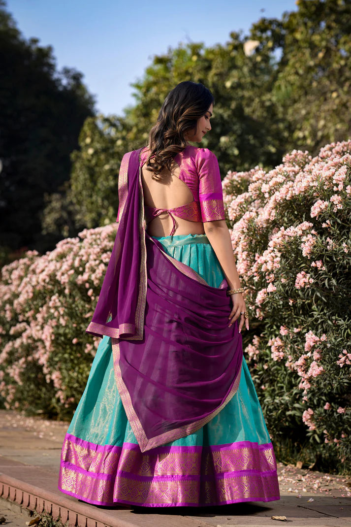 PREMIUM KANCHIPURAM LEHENGA CHOLI SET(WD151) (02)