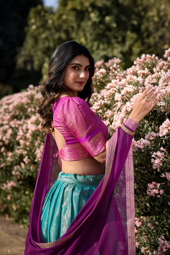 PREMIUM KANCHIPURAM LEHENGA CHOLI SET(WD151) (02)