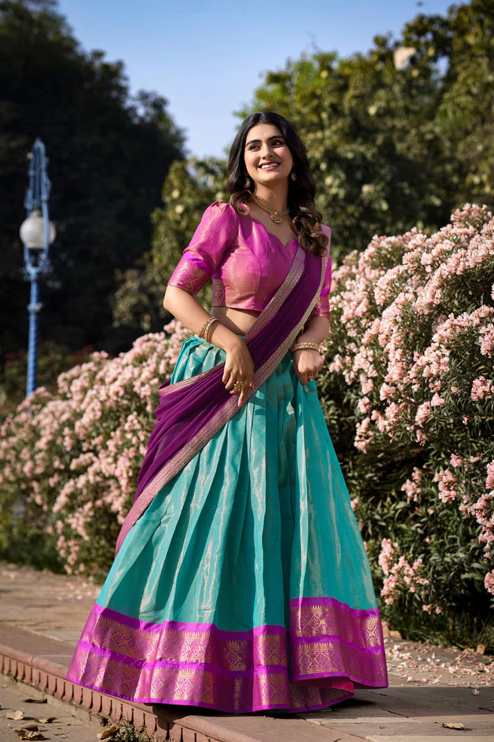 PREMIUM KANCHIPURAM LEHENGA CHOLI SET(WD151) (02)
