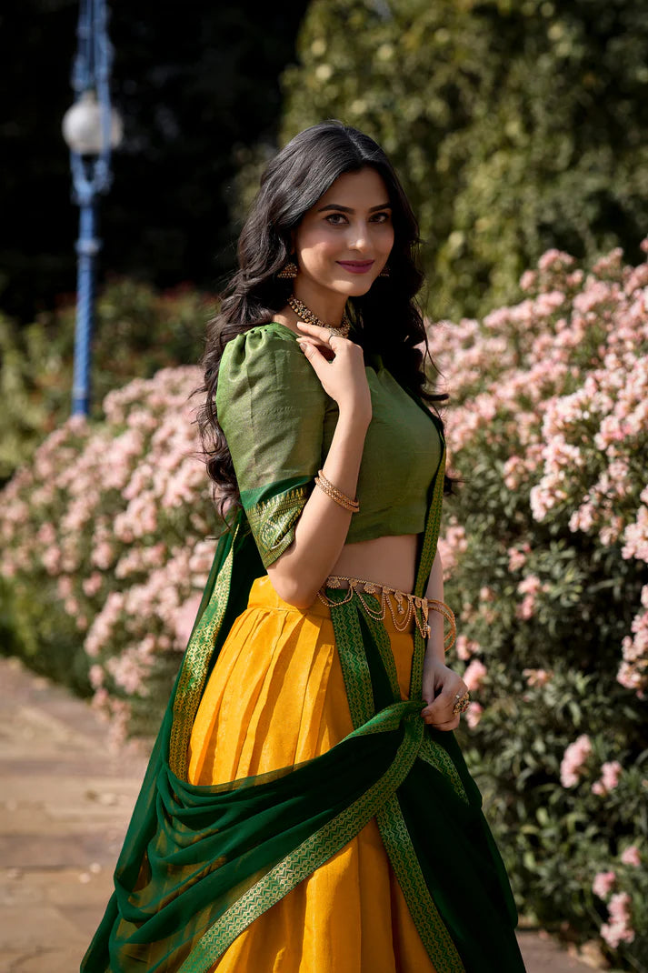 PREMIUM KANCHIPURAM LEHENGA CHOLI SET(WD151) (03)