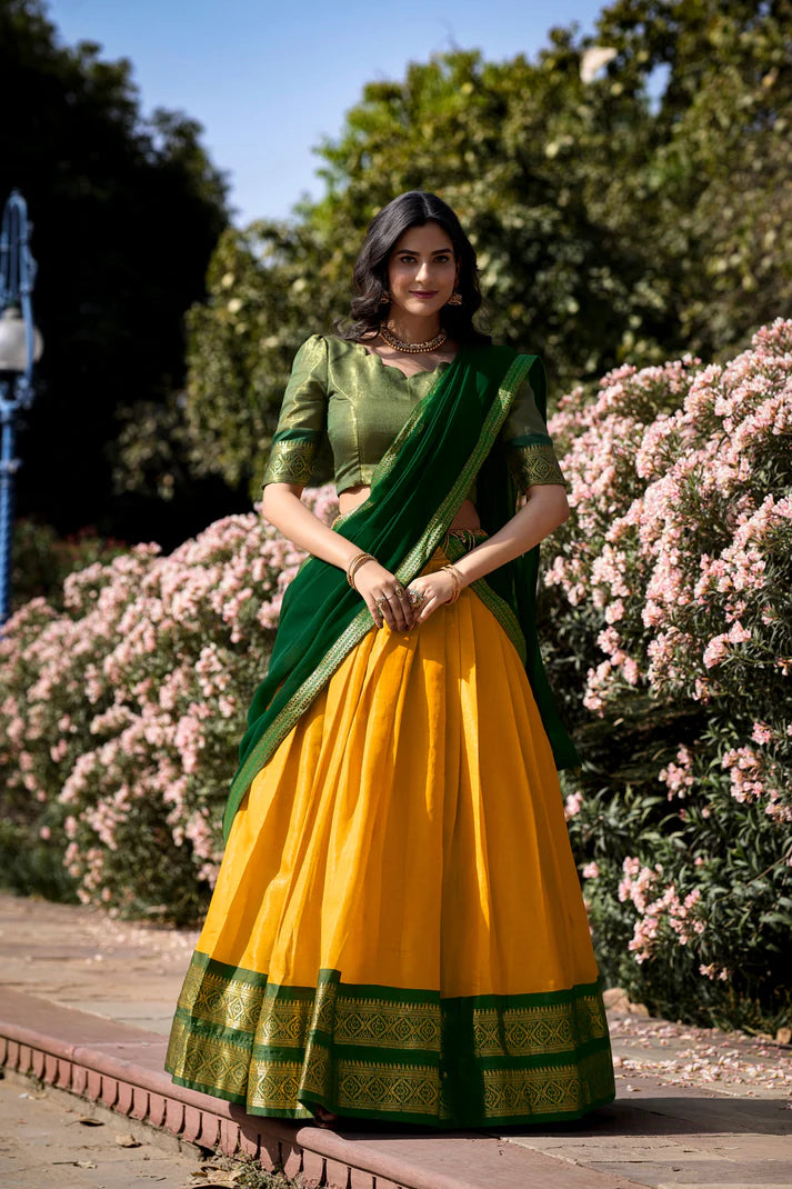 PREMIUM KANCHIPURAM LEHENGA CHOLI SET(WD151) (03)