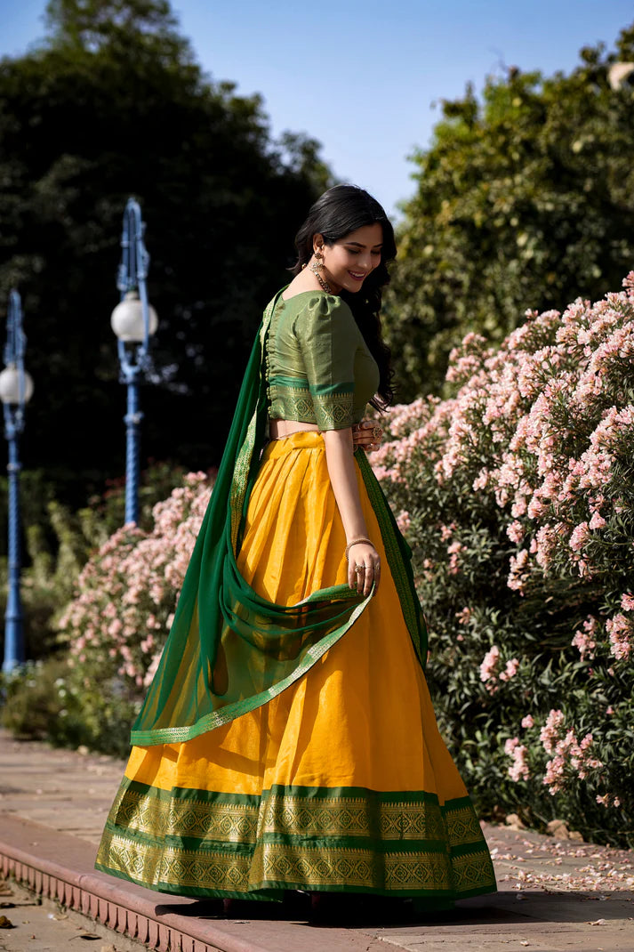 PREMIUM KANCHIPURAM LEHENGA CHOLI SET(WD151) (03)