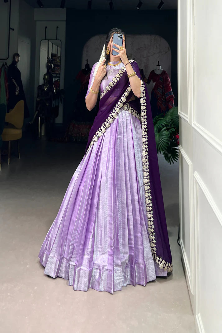 JEQUARD SILK LEHENGA CHOLI WITH DUPATTA(WD66)