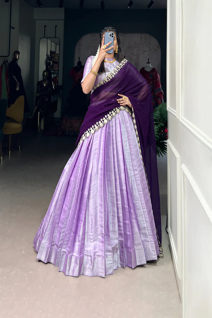 JEQUARD SILK LEHENGA CHOLI WITH DUPATTA(WD66)