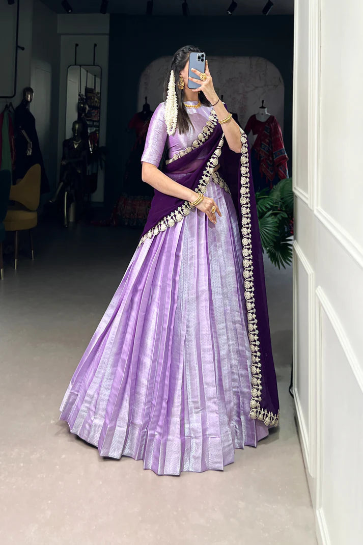 JEQUARD SILK LEHENGA CHOLI WITH DUPATTA(WD66)