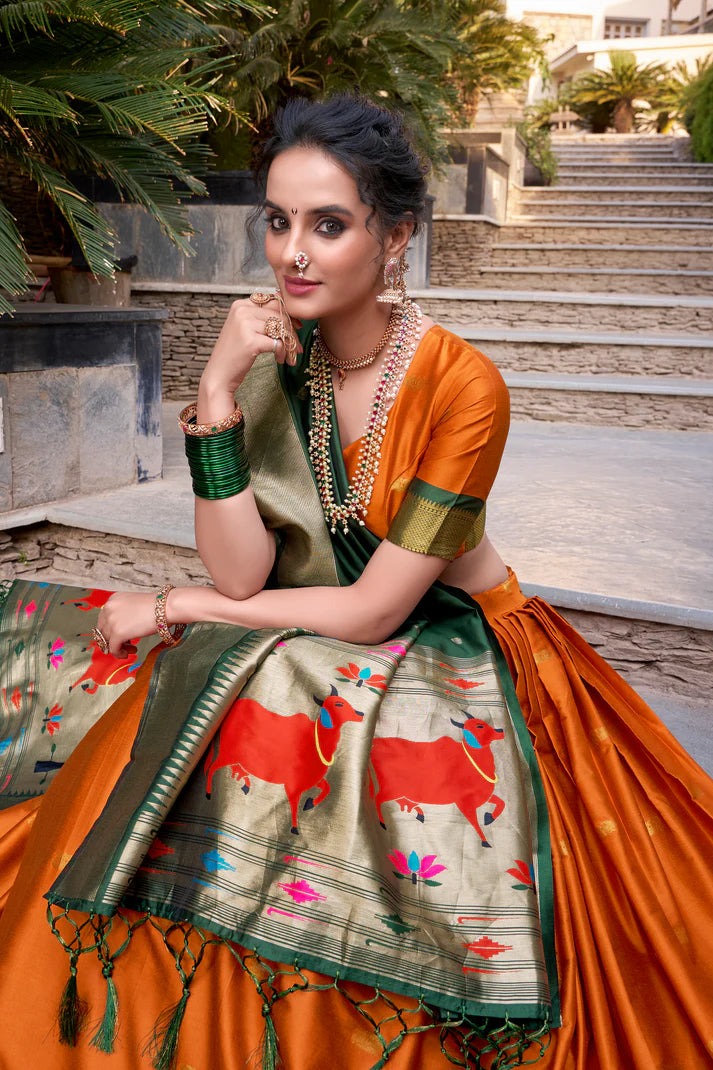 JEQUARD SILK PAITHANI LEHENGA CHOLI WITH DUPATTA(WD65)