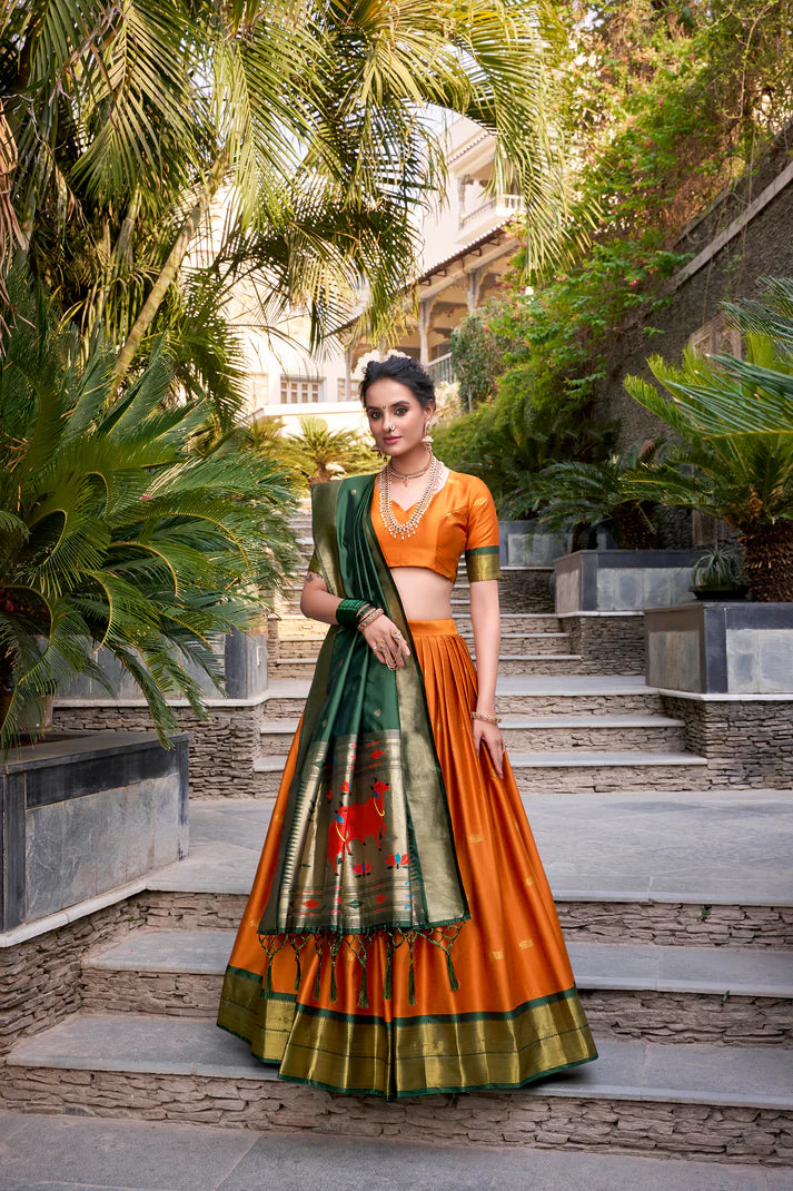 JEQUARD SILK PAITHANI LEHENGA CHOLI WITH DUPATTA(WD65)