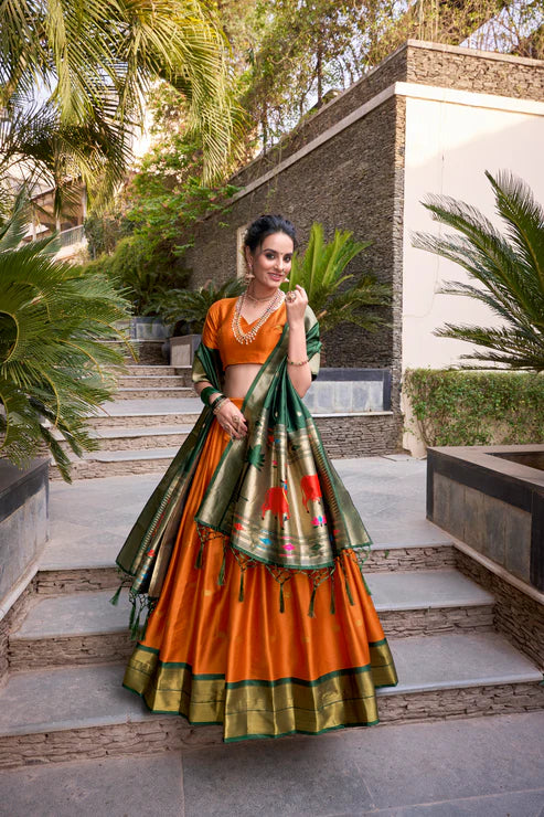 JEQUARD SILK PAITHANI LEHENGA CHOLI WITH DUPATTA(WD65)