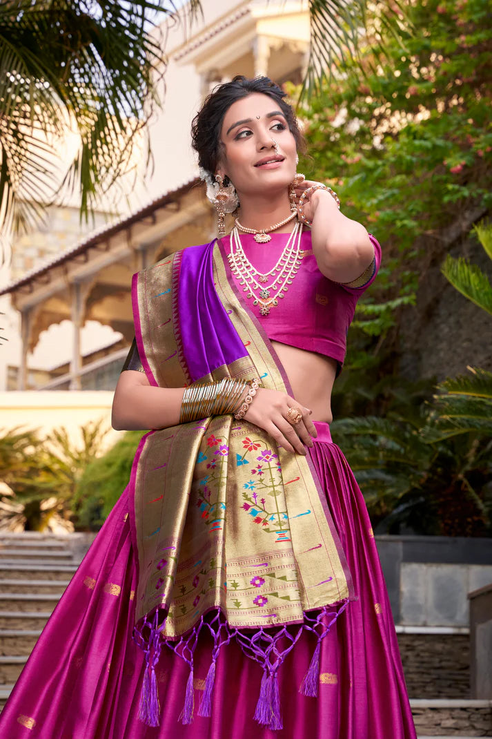 JEQUARD SILK PAITHANI LEHENGA CHOLI WITH DUPATTA(WD65)(03)