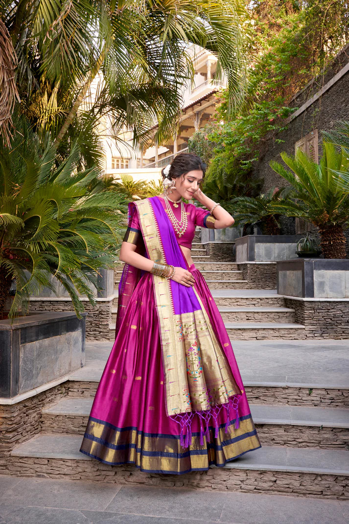 JEQUARD SILK PAITHANI LEHENGA CHOLI WITH DUPATTA(WD65)(03)