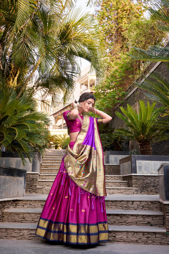 JEQUARD SILK PAITHANI LEHENGA CHOLI WITH DUPATTA(WD65)(03)
