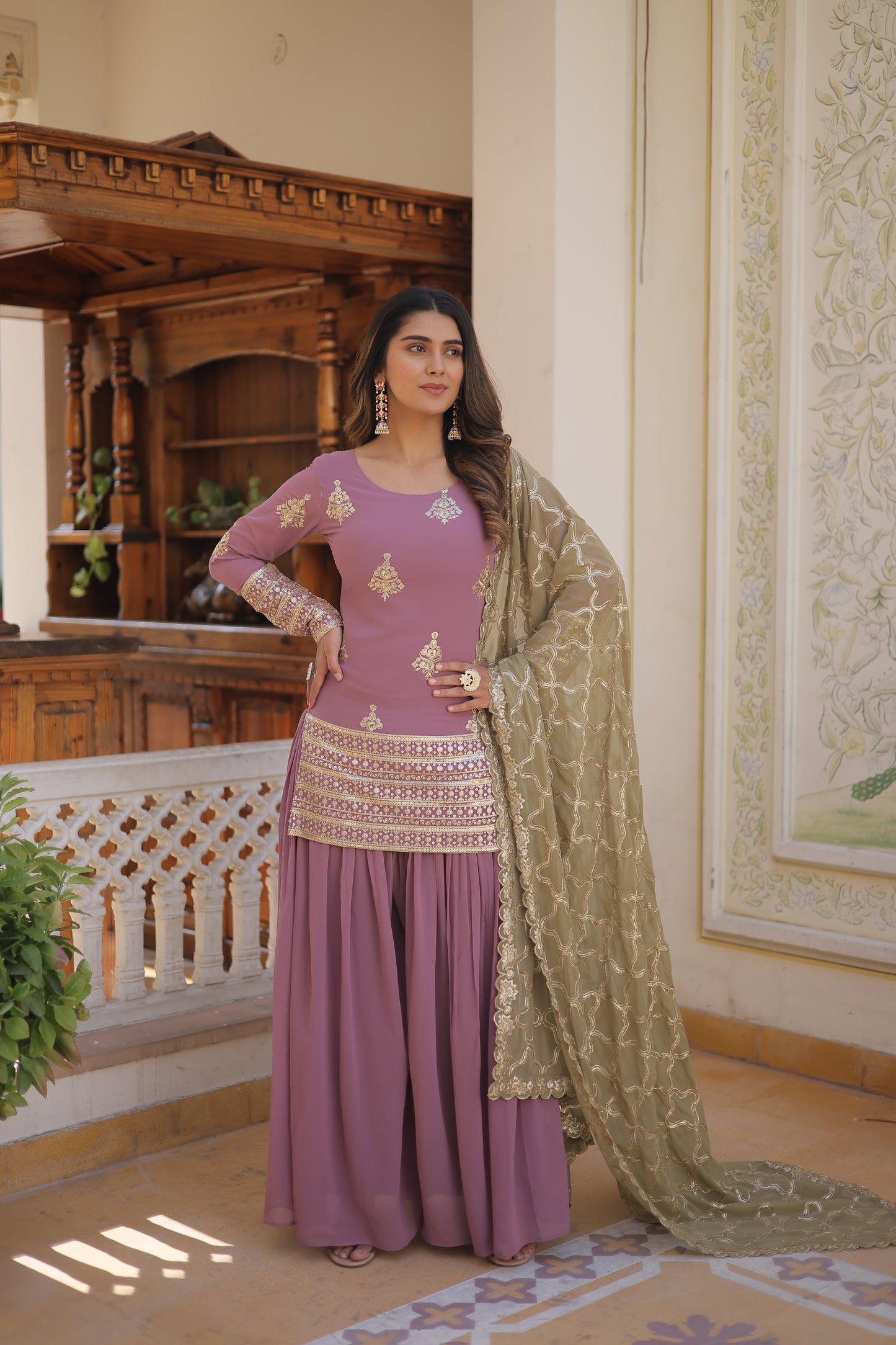 PREMIUM DESIGNER READYMADE KURTI-PLAZOO-DUPATTA
