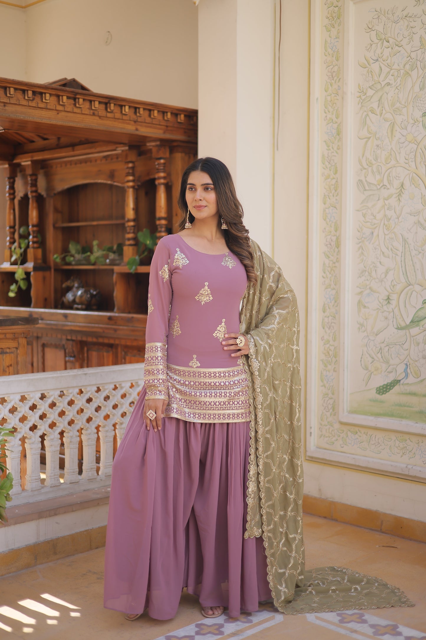 PREMIUM DESIGNER READYMADE KURTI-PLAZOO-DUPATTA
