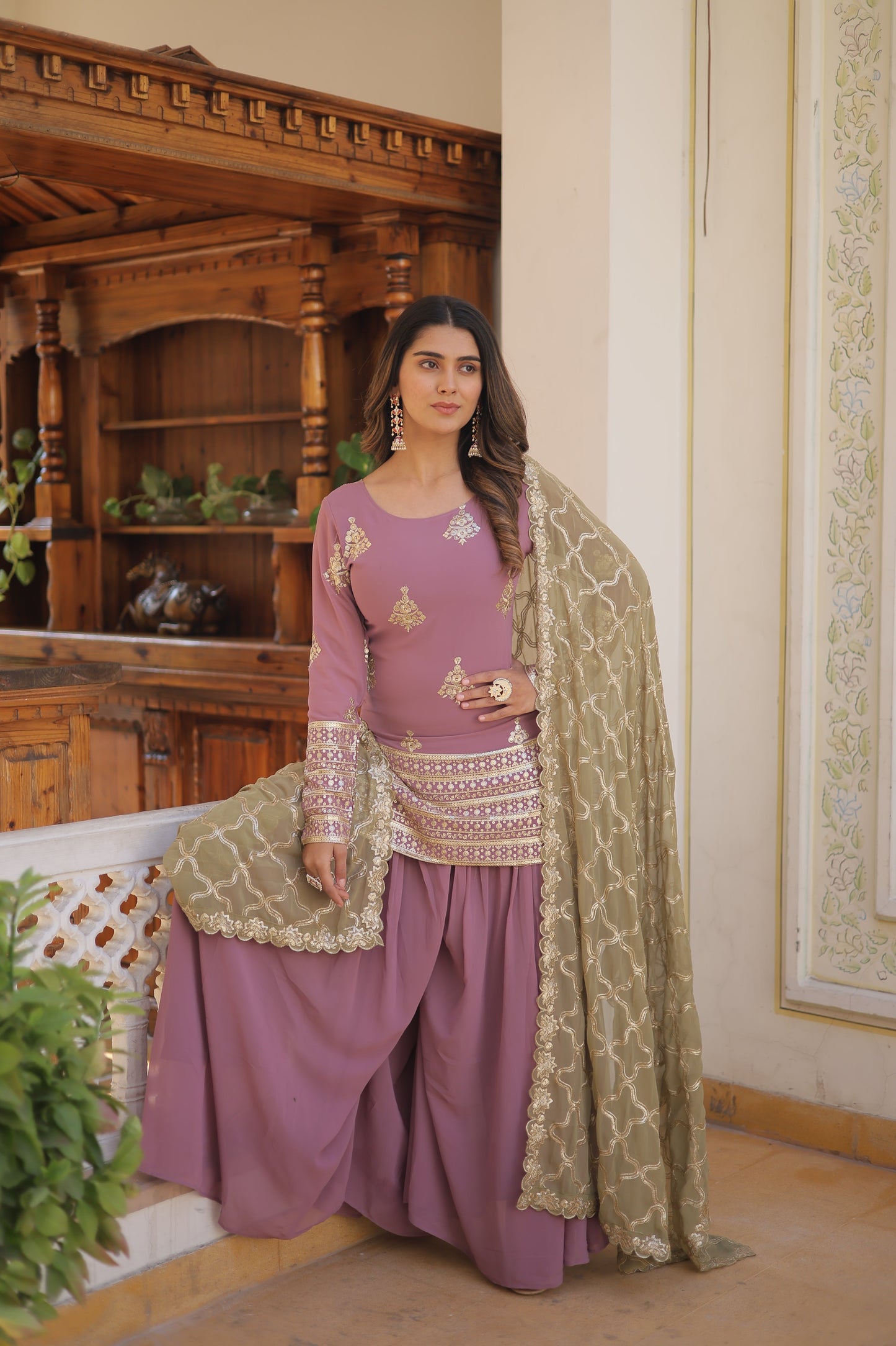 PREMIUM DESIGNER READYMADE KURTI-PLAZOO-DUPATTA