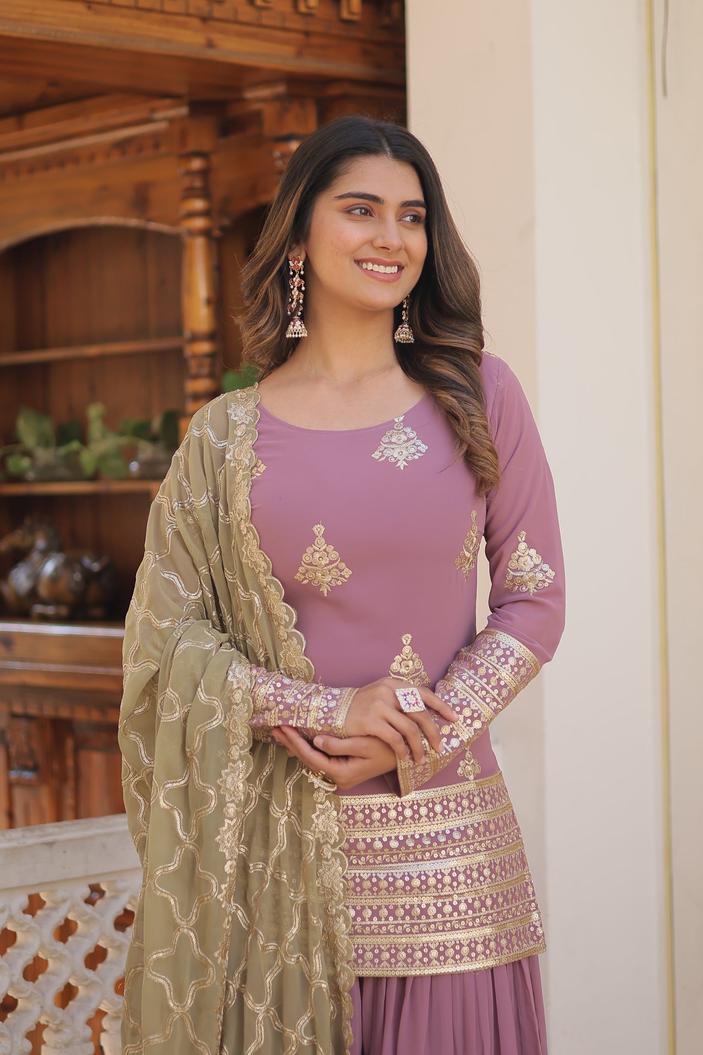 PREMIUM DESIGNER READYMADE KURTI-PLAZOO-DUPATTA