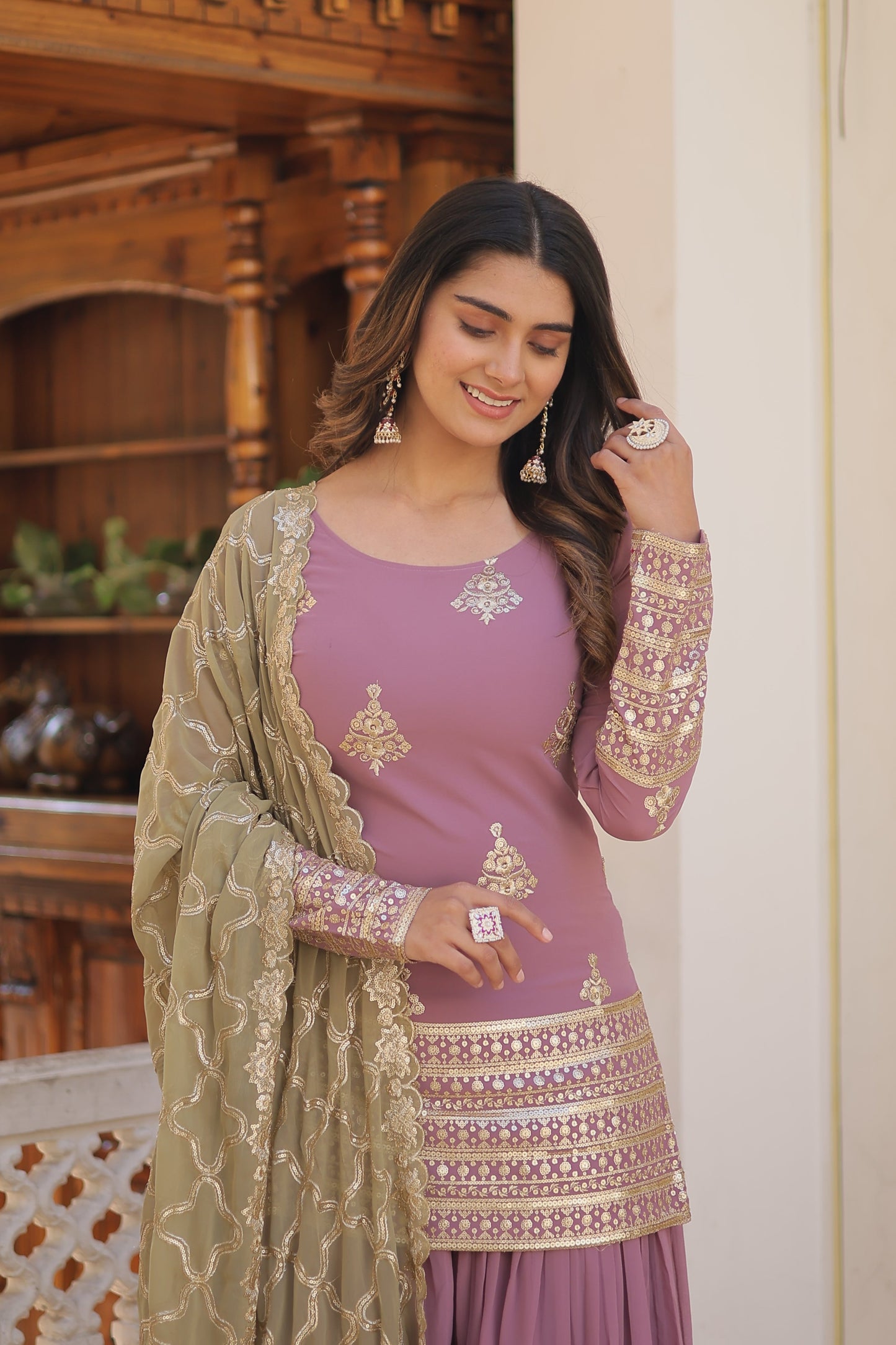 PREMIUM DESIGNER READYMADE KURTI-PLAZOO-DUPATTA