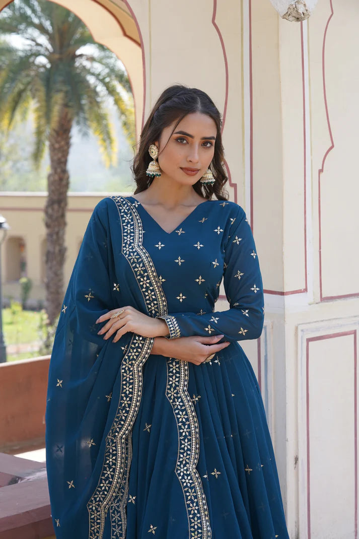 BEAUTIFUL STYLISH DESIGNER GOWN WITH DUPATTA SET (WD33) (01)