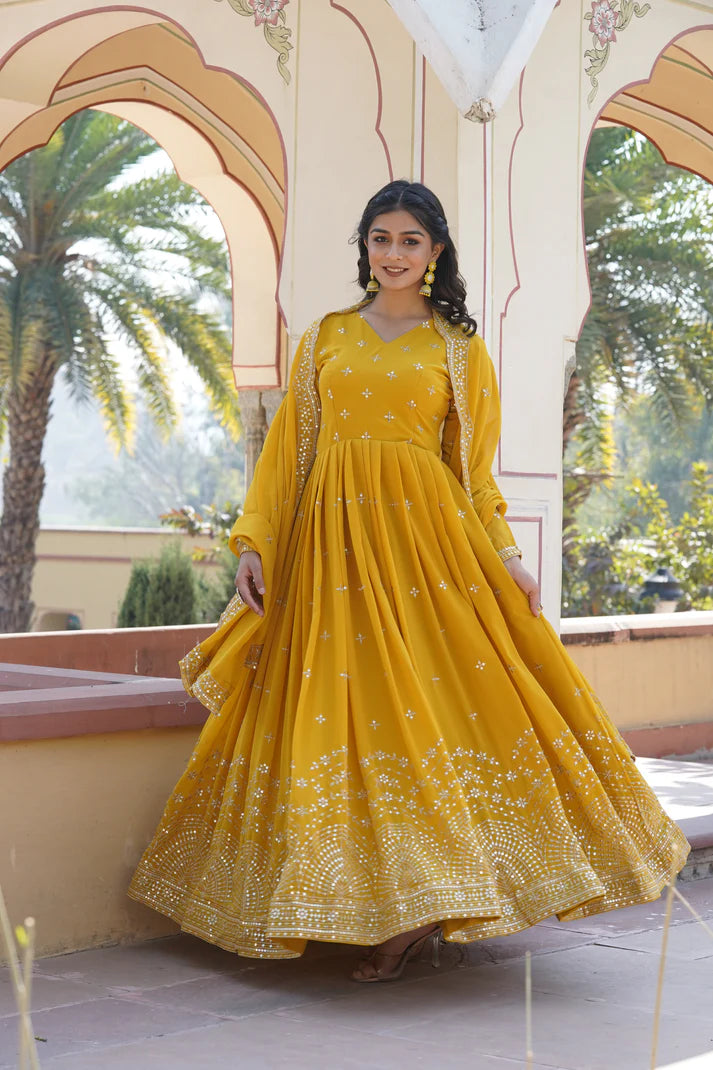 BEAUTIFUL STYLISH DESIGNER GOWN WITH DUPATTA SET(WD167)