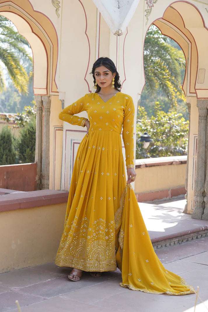 BEAUTIFUL STYLISH DESIGNER GOWN WITH DUPATTA SET(WD167)