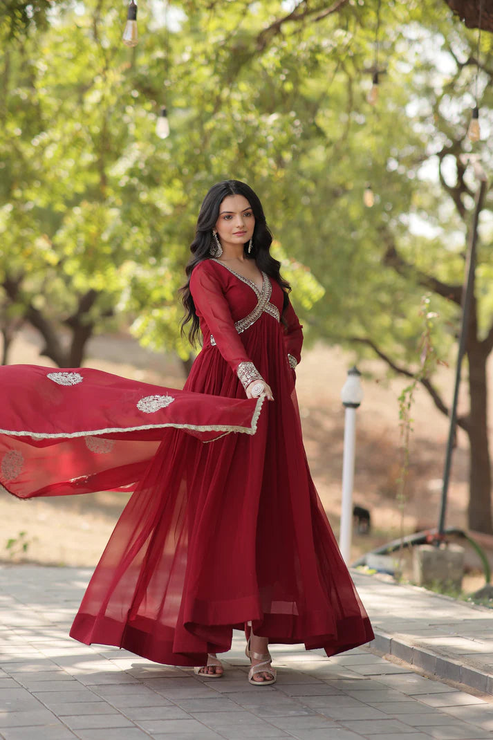 PREMIUM DESIGNER GGOWN WITH DUPATTA (WD37)