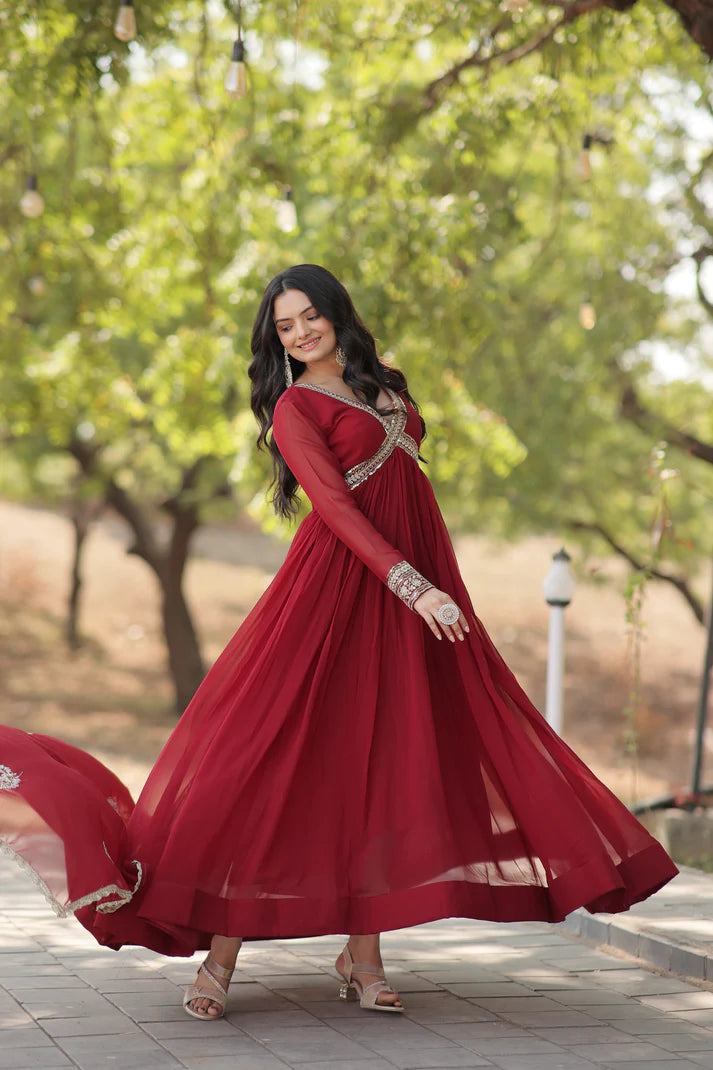 PREMIUM DESIGNER GGOWN WITH DUPATTA (WD37)
