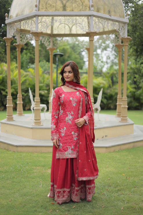FESTIVAL SPECIAL CHINON THREAD EMBROIDERED SHARARA(WD139)