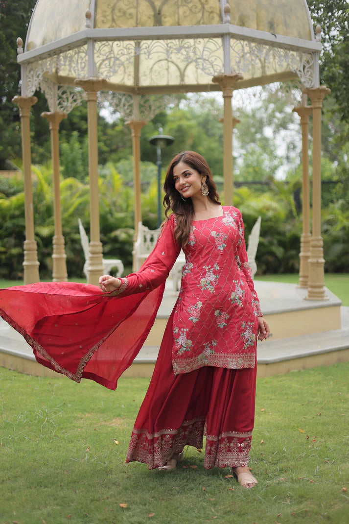 FESTIVAL SPECIAL CHINON THREAD EMBROIDERED SHARARA(WD139)